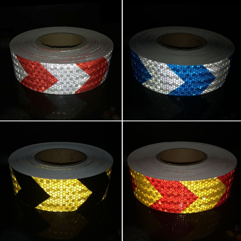 Rollo de pegatinas reflectantes para coche, tira de advertencia decorativa, película segura para motocicleta y coche, cinta de seguridad para carretera, 5cm x 50m