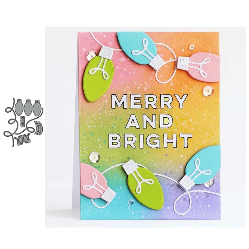 Metal Cutting Dies Christmas neon lights for Scrapbooking Steel Craft Die Cut Embossing Paper Card Album Stencil: 2096