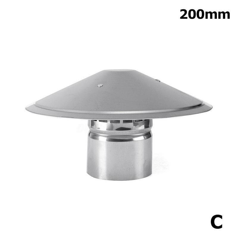 Tapa impermeable para techo con forma de seta, tubos de hierro galvanizado de 100/150/200mm para capó, escape, ventilación, chimenea, M9Q5: 200mm