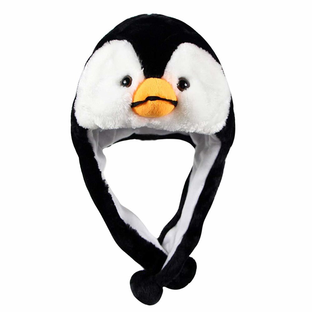 Cartoon Plush Animal Fuzzy Beanie Warm Hat Winter Adult Women Mens Children Cosplay Costume: penguin
