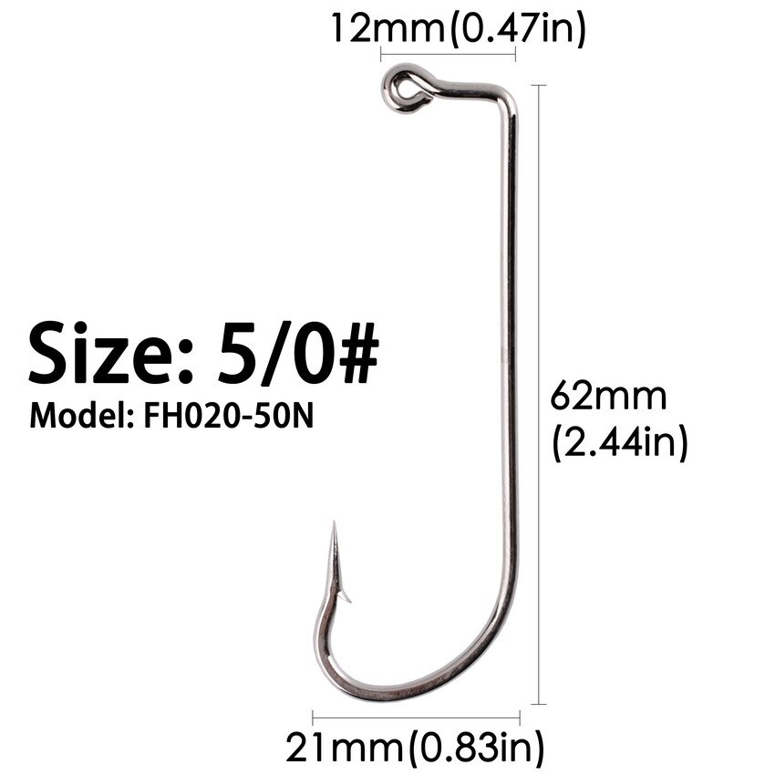 100 stk fiskekroge højkulstofstål fiskekrog sort 90 grader offset jig fiskekrog til blød lokke størrelse 2# to 6/0#: Størrelse 5 l 0 - 100 stk