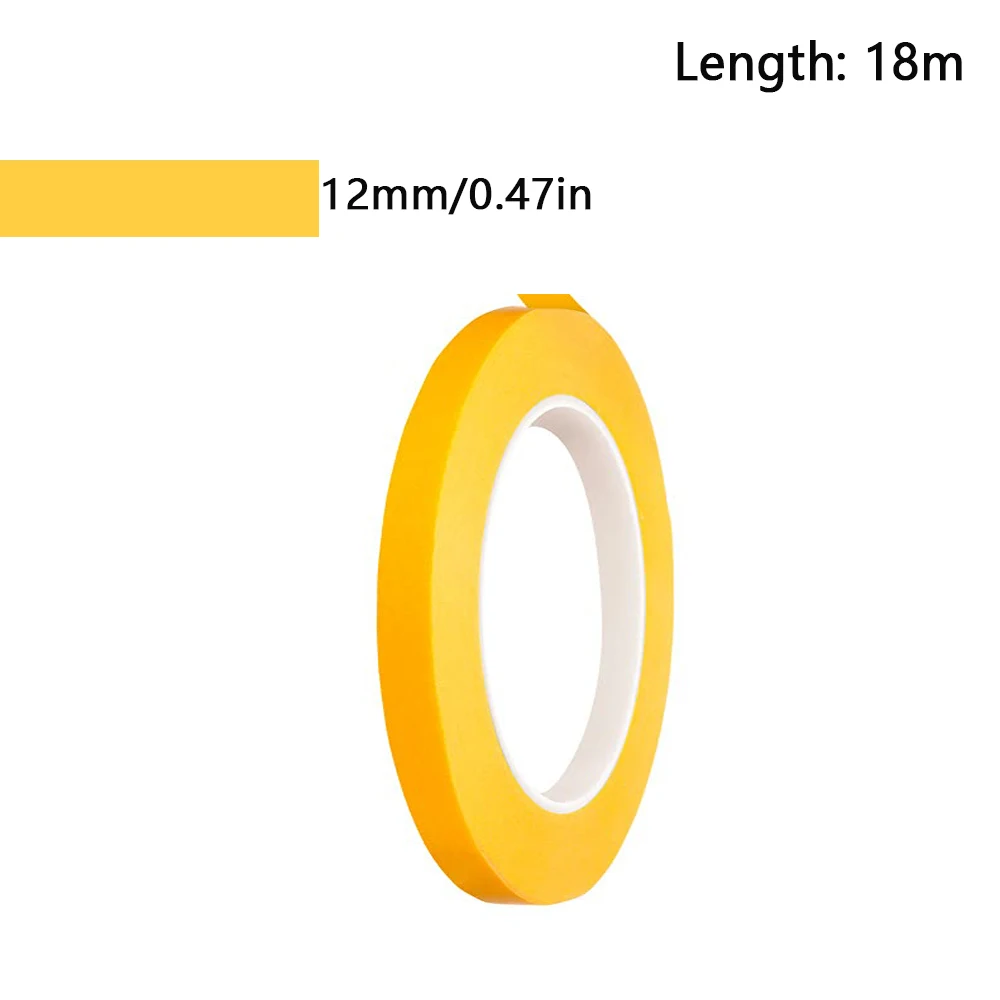 Cinta adhesiva amarilla de 18M/20M/50M, pegatina adhesiva para coche, papel de pintura DlY, decoración de pintor, artesanía, accesorios artesanales de uso General: Oro