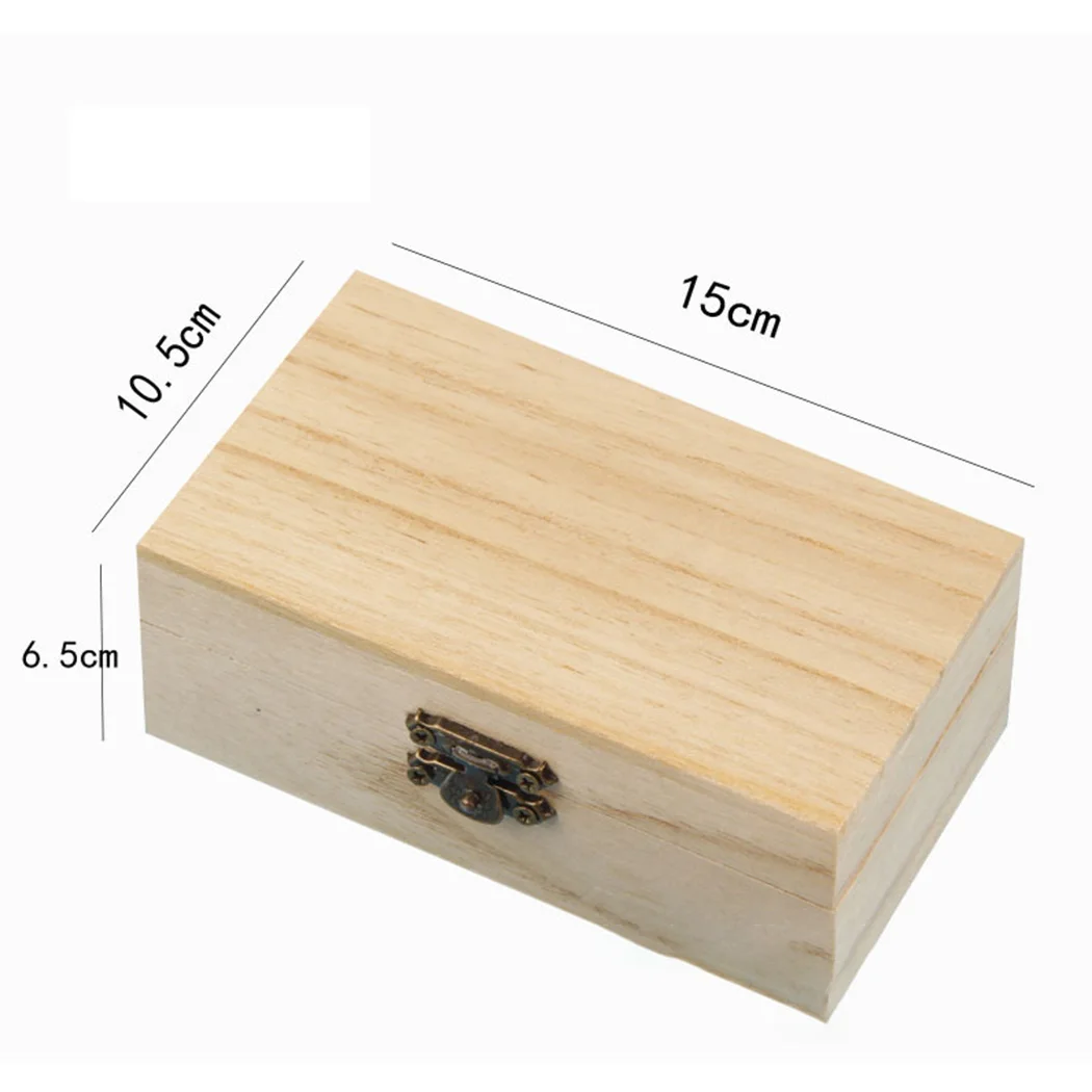 Boîte de rangement rectangulaire en bois pour documents en bois, boîtes de rangement carrées à charnière, boîte de artisanaux, boîte à bijoux, boîtes d'évaluation, 1 pièce, 3 pièces: Or