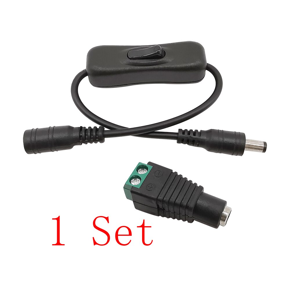 304 Switch Inline Toggle Rocker On Off Switch 5.5x2.1mm Male to Female DC Power Cable Connector with 2.1*5.5 DC Female Connector: 1 Set