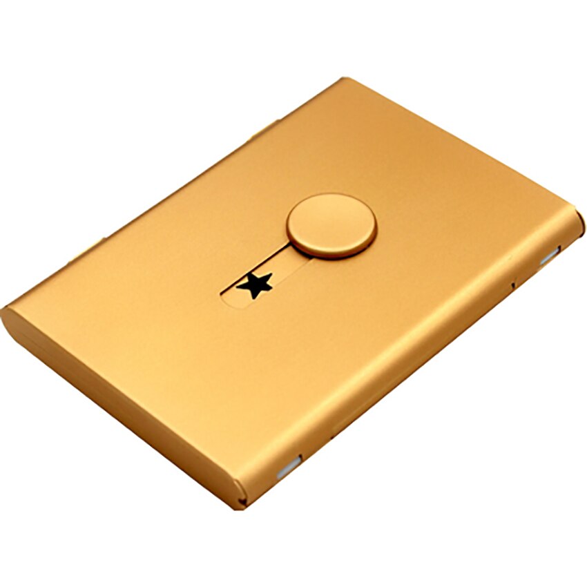 Guldkortskasse automatisk visitkortholder container skub stil kvinders kortholder navneskilkasse 7 farver: Guld