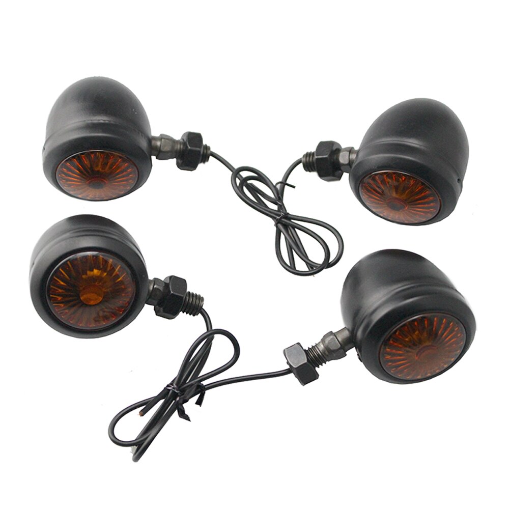 4X Schwarz Motorrad Blinker Bernstein Blink Licht Für Yamaha V-Star Vstar V Star XVS 1100 Custom Harley cruiser Chopper