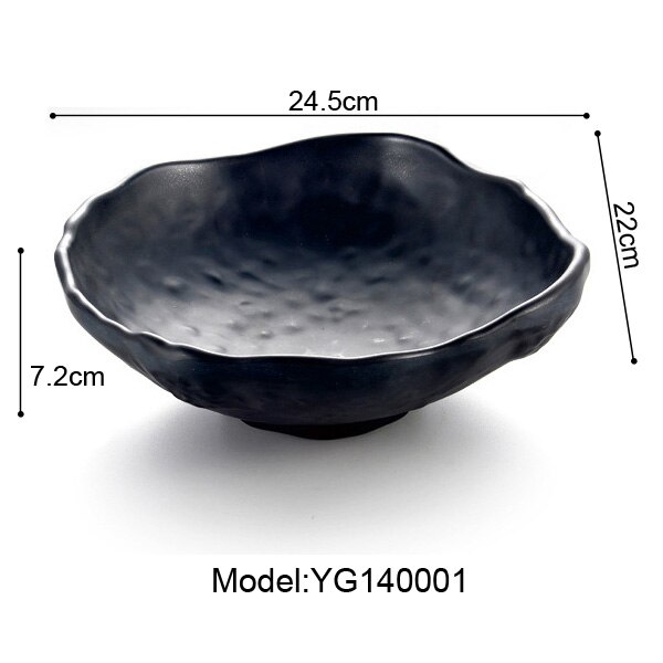 A5 mélamine vaisselle assiette à dîner assiette Larregular plat à soupe avec bouche mélamine porcelaine Imitation vaisselle assiette à rôtir: YG140001