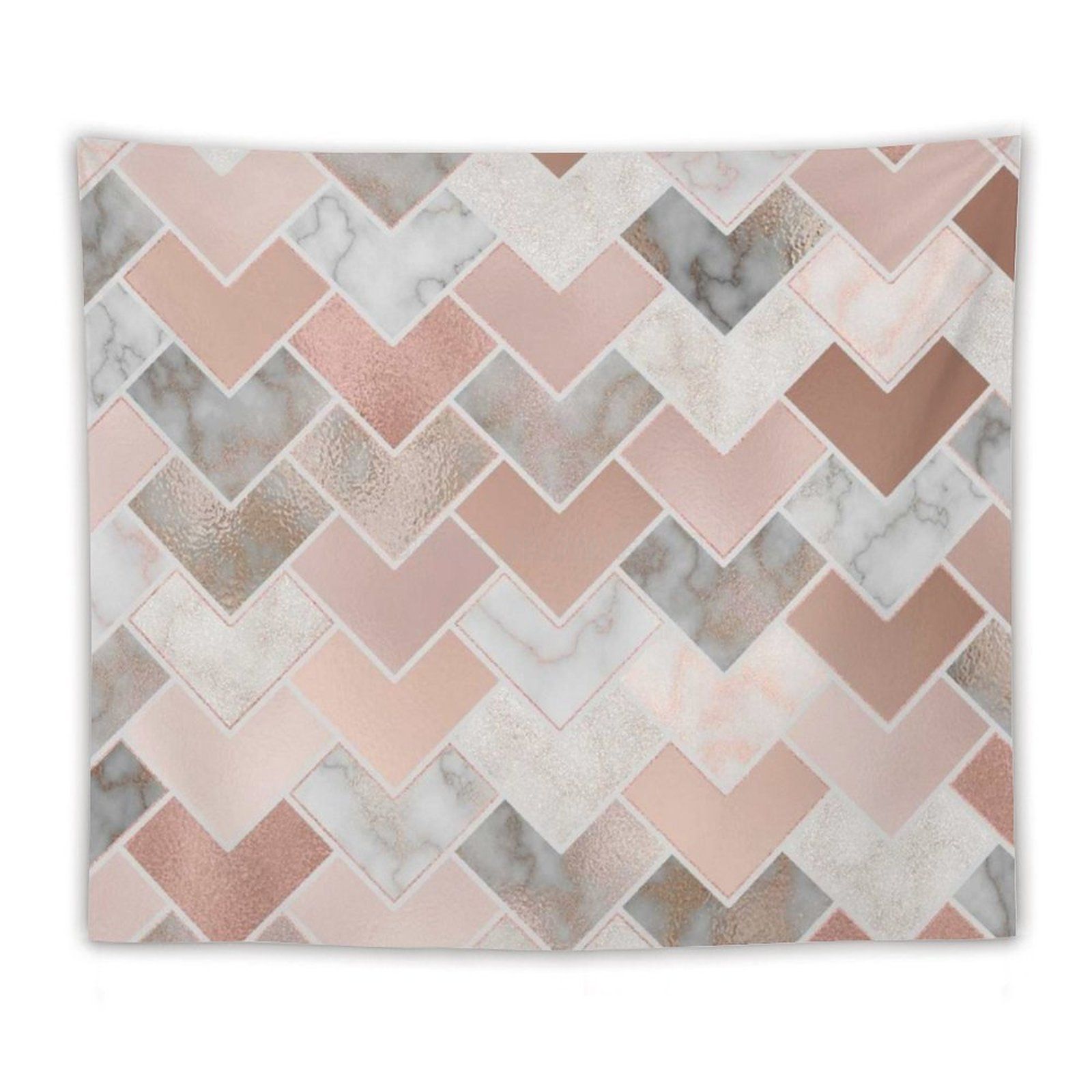 Rose Gold Marble Geometric Tapestry Wall Hanging Decor Polyester Table Cover Yoga Beach Towel Rose Gold Marble Geometric Abstrac: 60inx80in