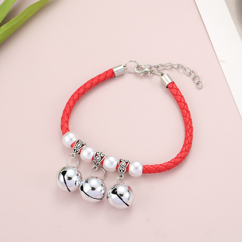 Collare per animali domestici giocosa e carina campana colorata gatto campana collare accessori per gatti simpatico costume da compagnia collana con ciondolo gatto: Rosso