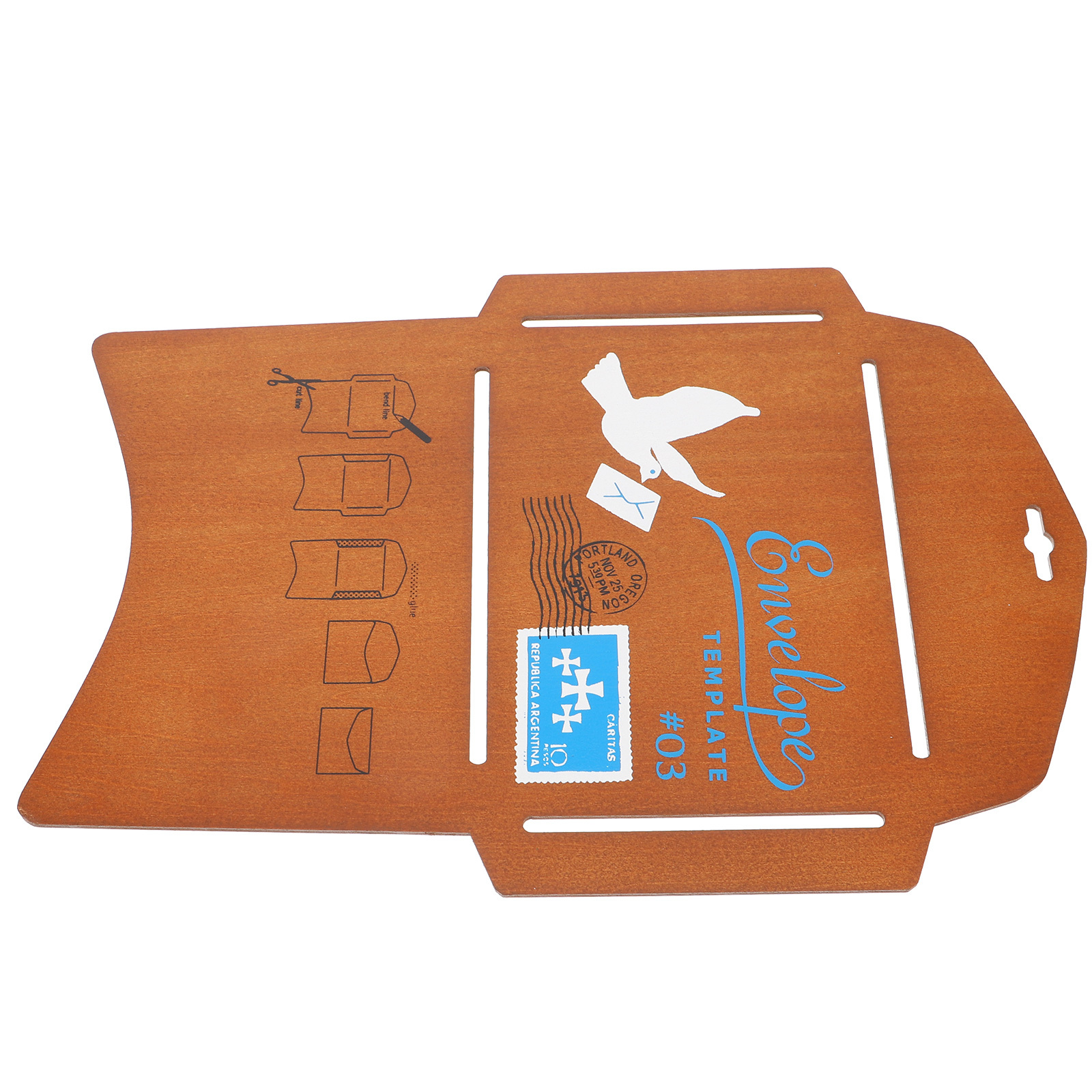 Wooden Envelope Maker Stencil Durable DIY Tool for Greeting Cards Invitation Letters Packaging Template Stencil