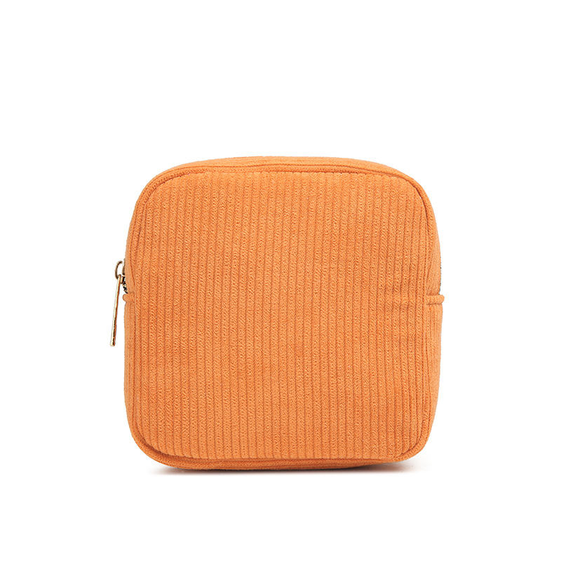 Ins Plush Mini Cosmetic Storage Pouch Women Portable Makeup Lipstick Sanitary Napkins Travel Organizer Bags Small Bag: Orange