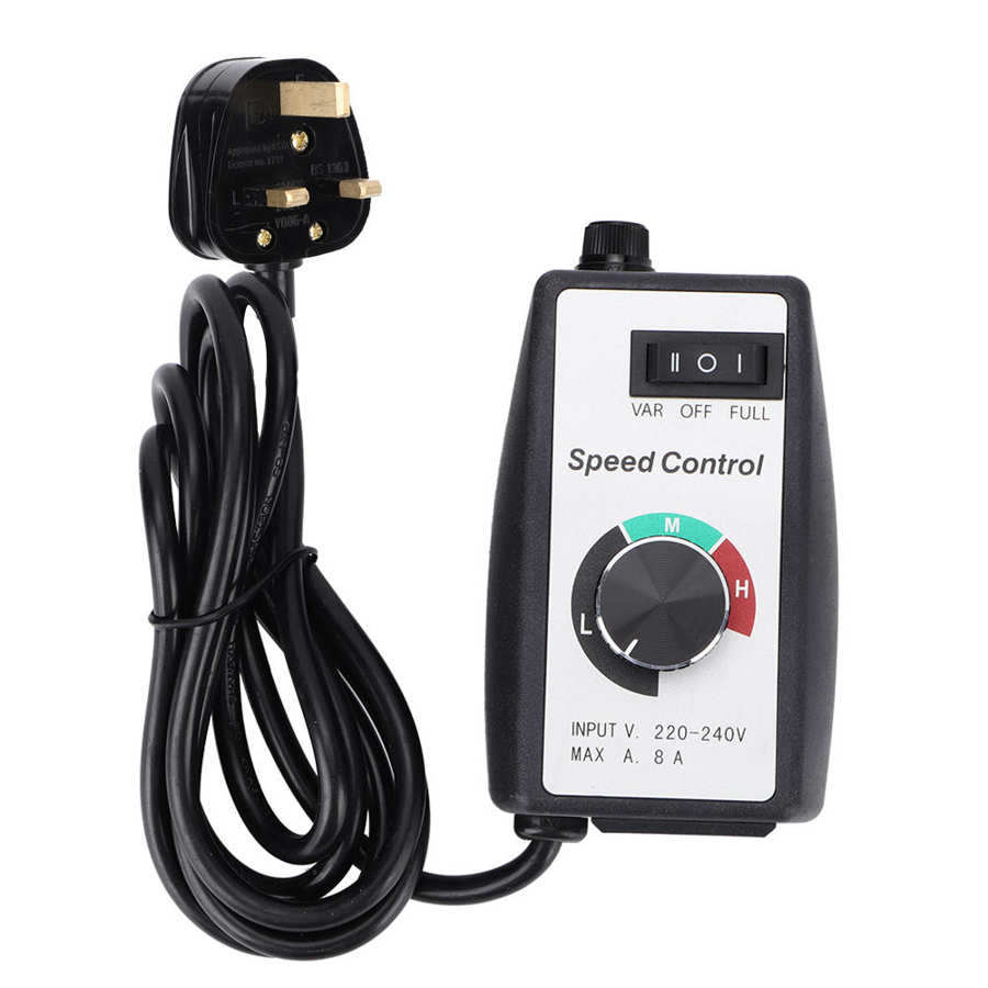 Electronic Stepless Speed Controller Switch Motor Governor for Motor Blower Duct Fan Heater Control UK 220V-240V