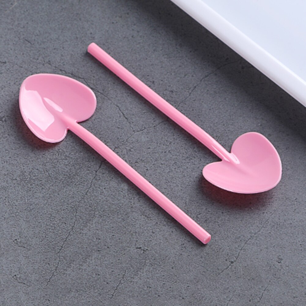 100 Stks/set Wegwerp Kleurrijke Dessert Yoghurt Pudding Lepels Food Grade Plastic Servies Winkels Verjaardag Feestartikelen: Pink2