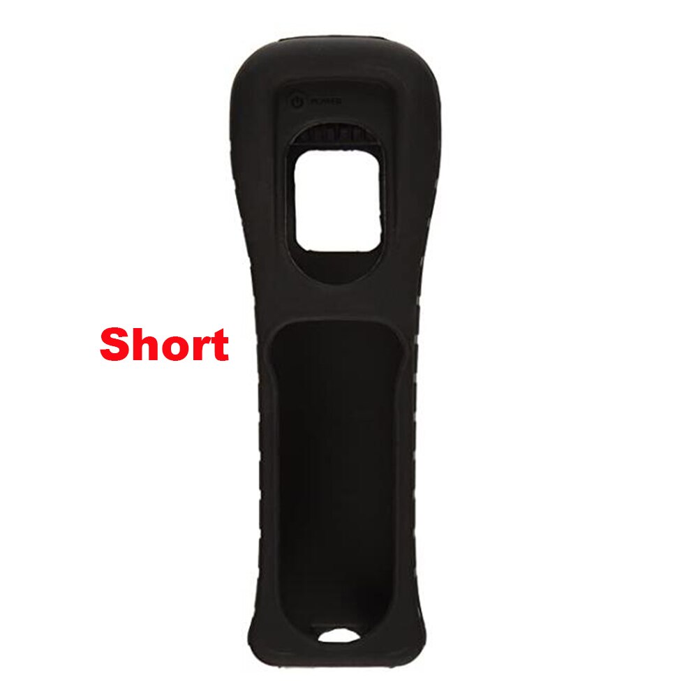 silicone case for wii remote Soft Cover Skin Protective Sleeve short/long Can Hold Motion Plus For Nintend Wii Remote Contoller: Short Black