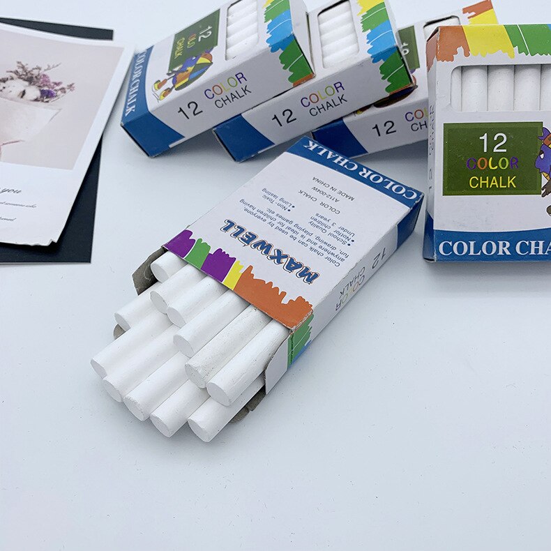 Dustless Teacher Colour Chalk Pen Drawing Chalks For Blackboard Stationary Office School Supplies 12 pcs/Lot