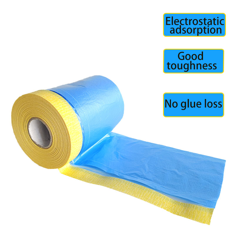 Película de enmascaramiento de plástico para coche, película de enmascaramiento protectora preescolar, película adhesiva de pintura automotriz