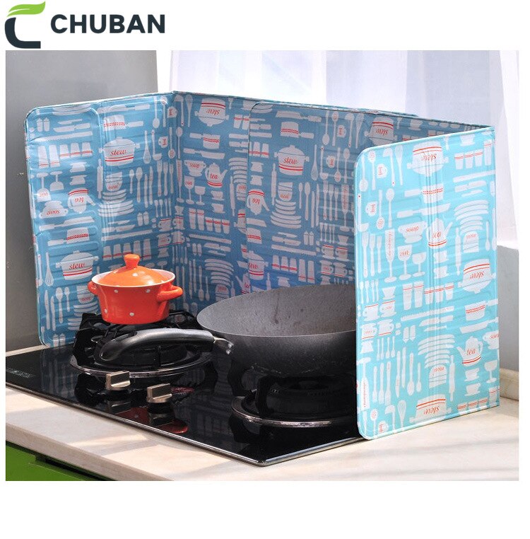 CHUBAN durable Printed Aluminum Foil Oil Block Oil Barrier Stove Cook Anti-Splashing Oil Baffle Insulation Kitchen Supply A20