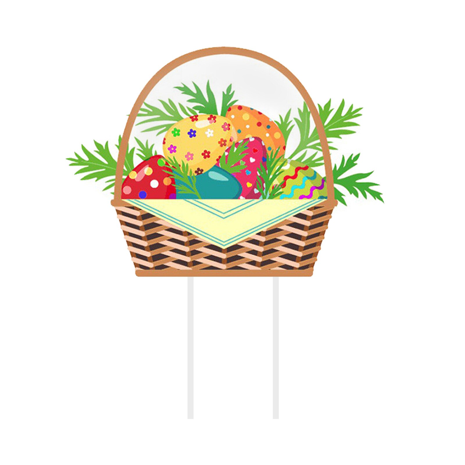 Adornos de Pascua para exterior, banderines de conejito, huevos de gallina, decoración de jardín