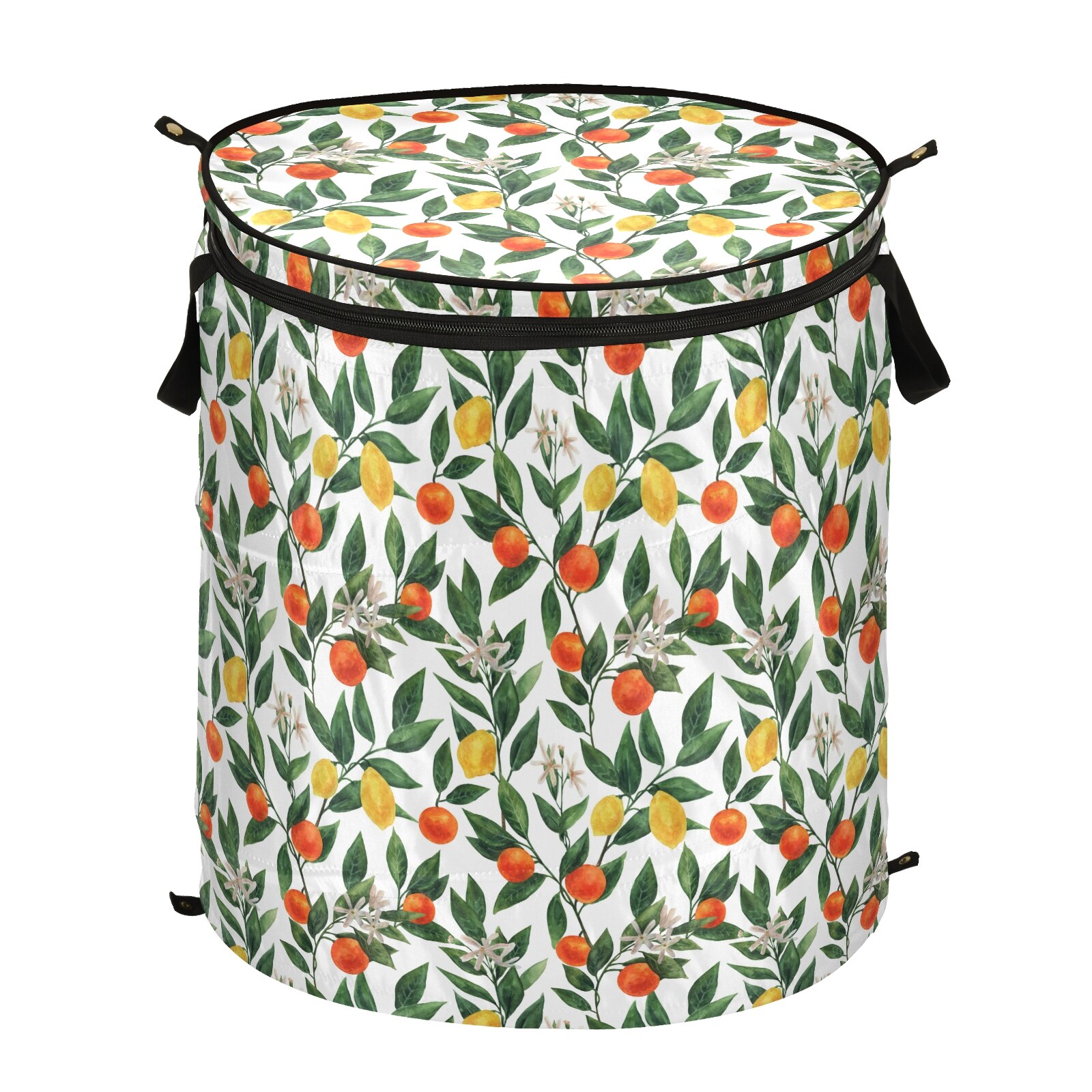 Cloth Art Folding Floral Print Dirty Clothes Toys Storage Bucket Household Storage Basket Dirty Clothes Laundry Basket 40*47cm: 05