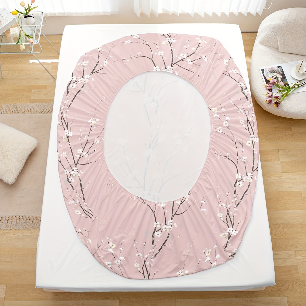 Juego de sábanas ajustadas con estampado de 3 piezas, (1 sábana bajera + 2 fundas de almohada, sin núcleo)