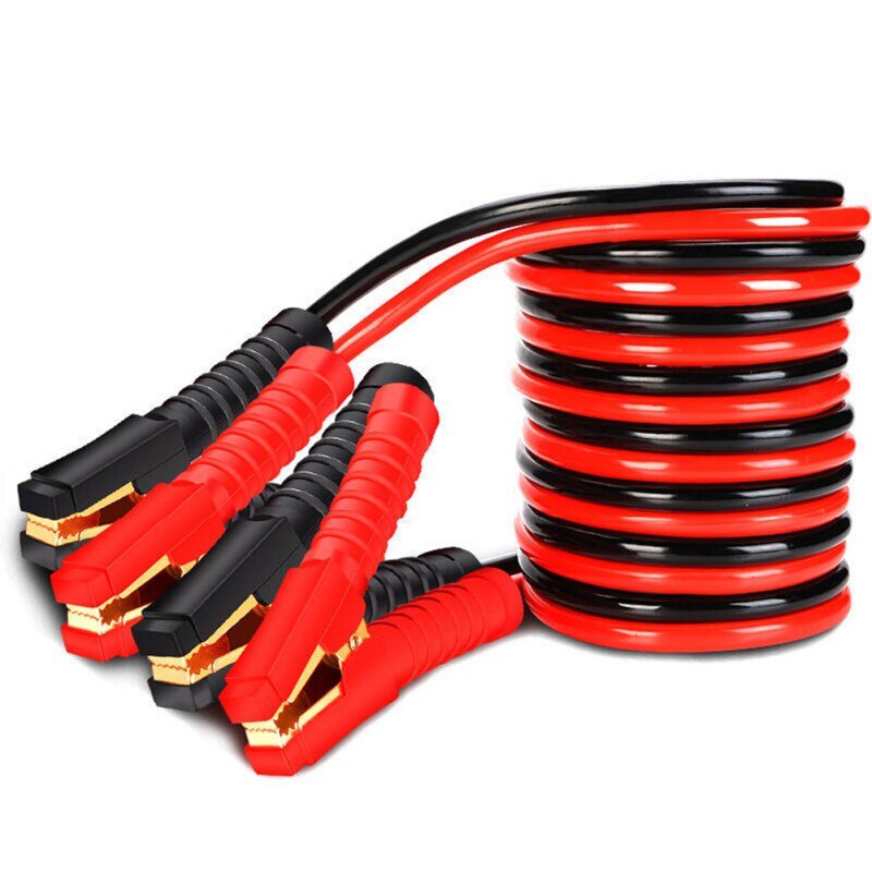 A2.5m Emergency Battery Cable Booster Cord Copper With Clip Clamp Charging Booster Cable Car Jumper Wire Start Clamp