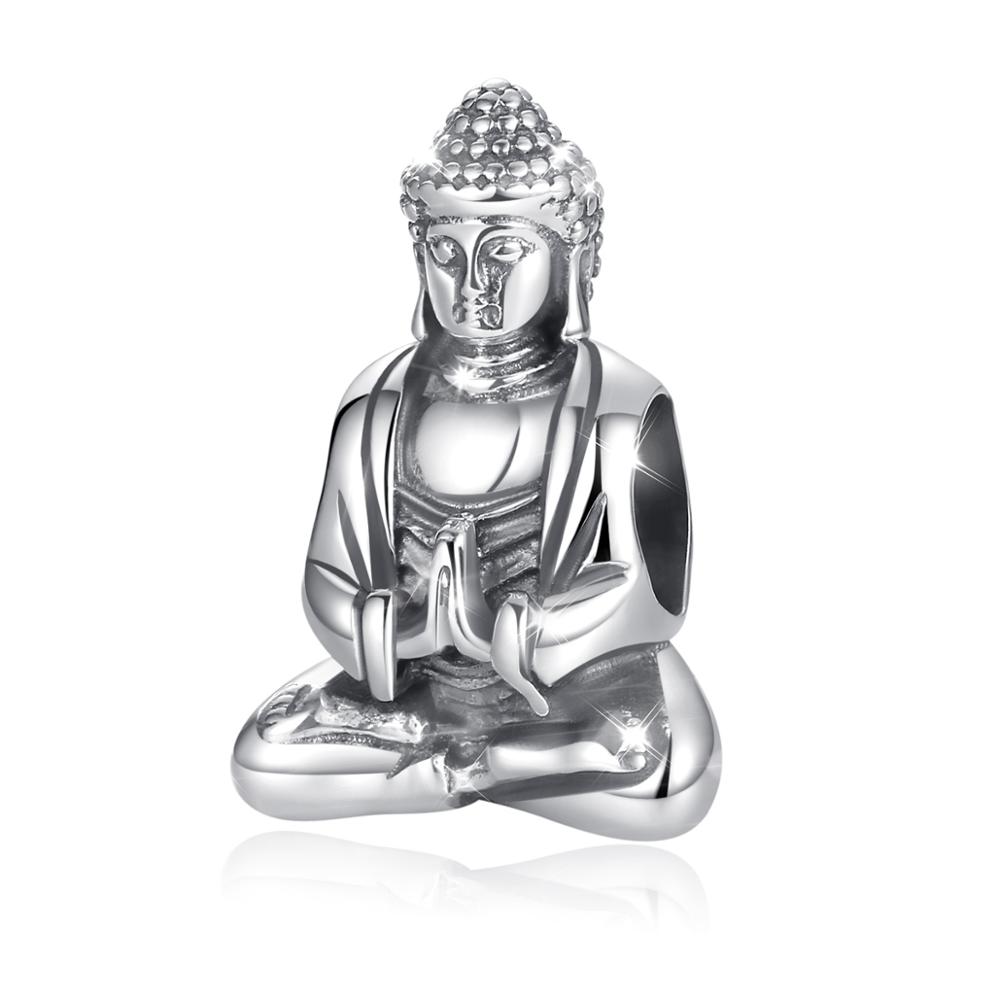 Eudora Figure of the Buddha Metal Beads for Women Jewelry Making 925 Sterling Silver good luck Charms Fit for Silver Bracelet