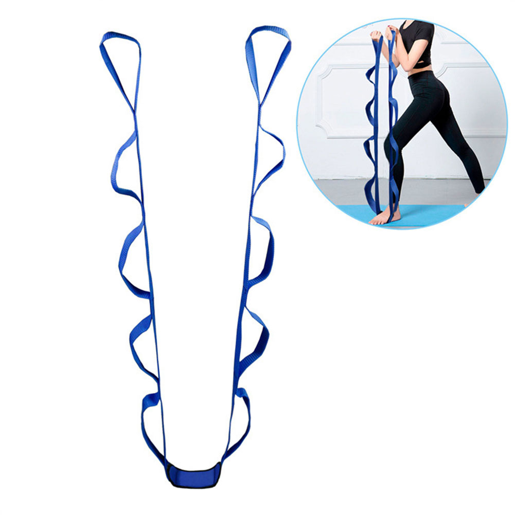 8 Loops Sports Multifunction Exercise Physical Therapy Durable Non Elastic Yoga Strap Adjustable D Ring Belt Dance Stretching