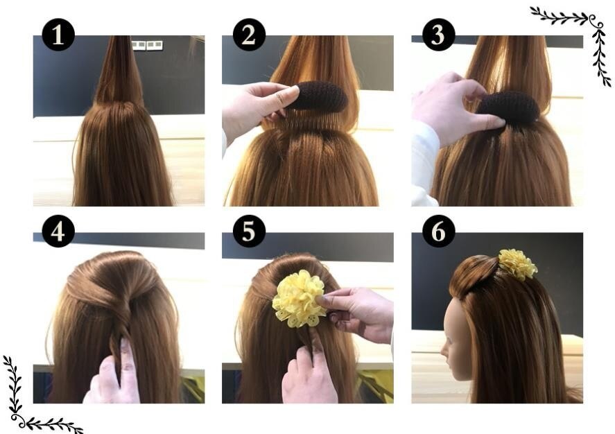 Bun Maker Braid Tool Hair Styler Volume Bouffant Beehive Shaper Roller Bumpits Bump Foam On Clear Comb Hair Accessories