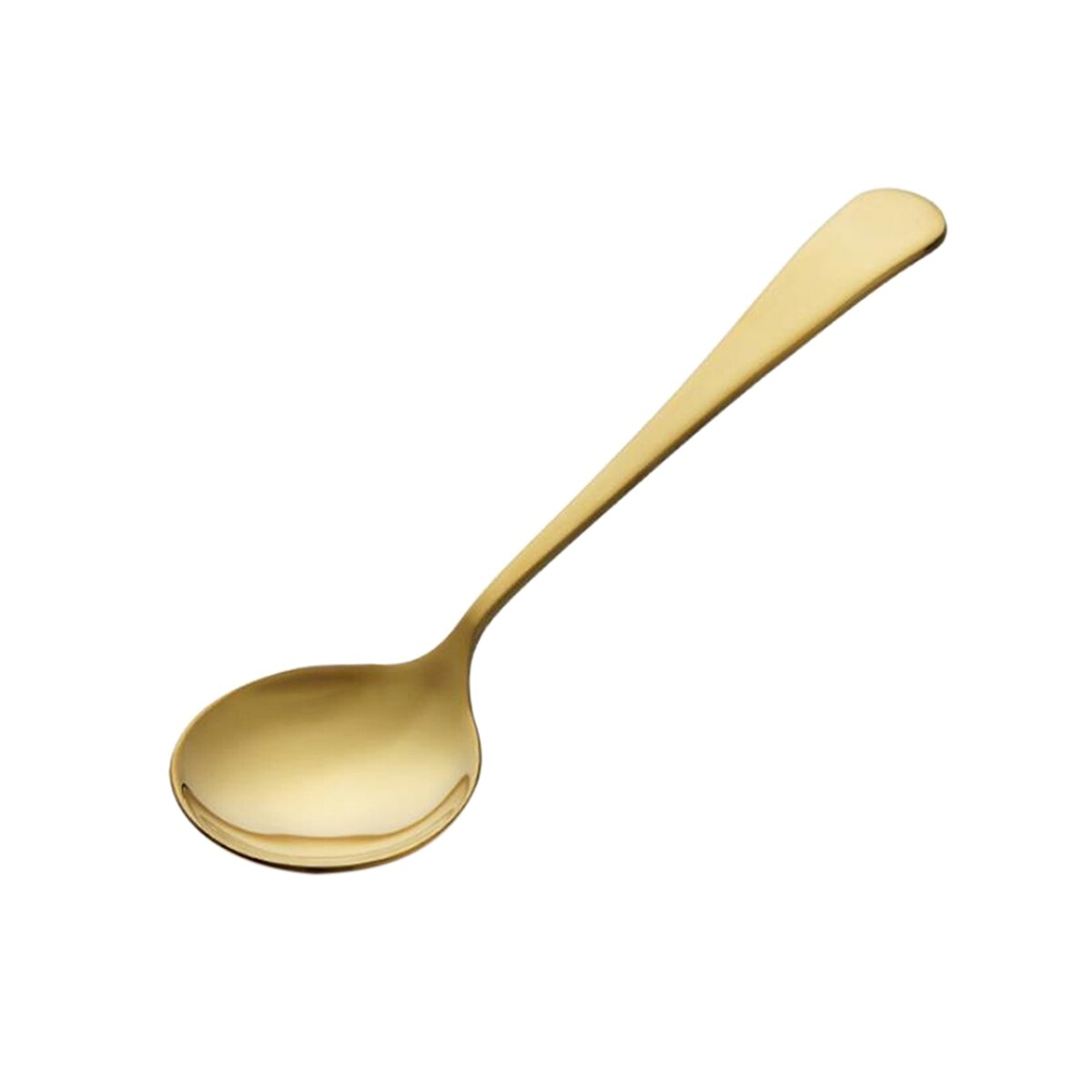 Large Soup Spoon, Stainless Steel Round Head Table Spoon Dinner Serving Accessories for Home Kitchen: Gold