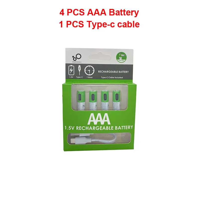 AAA battery 1.5V 366mAh/550 mWh AAA rechargeable li-ion batteries USB rechargeable for Remote control wireless mouse + Cable: 4 PCS AAA and 1Cable