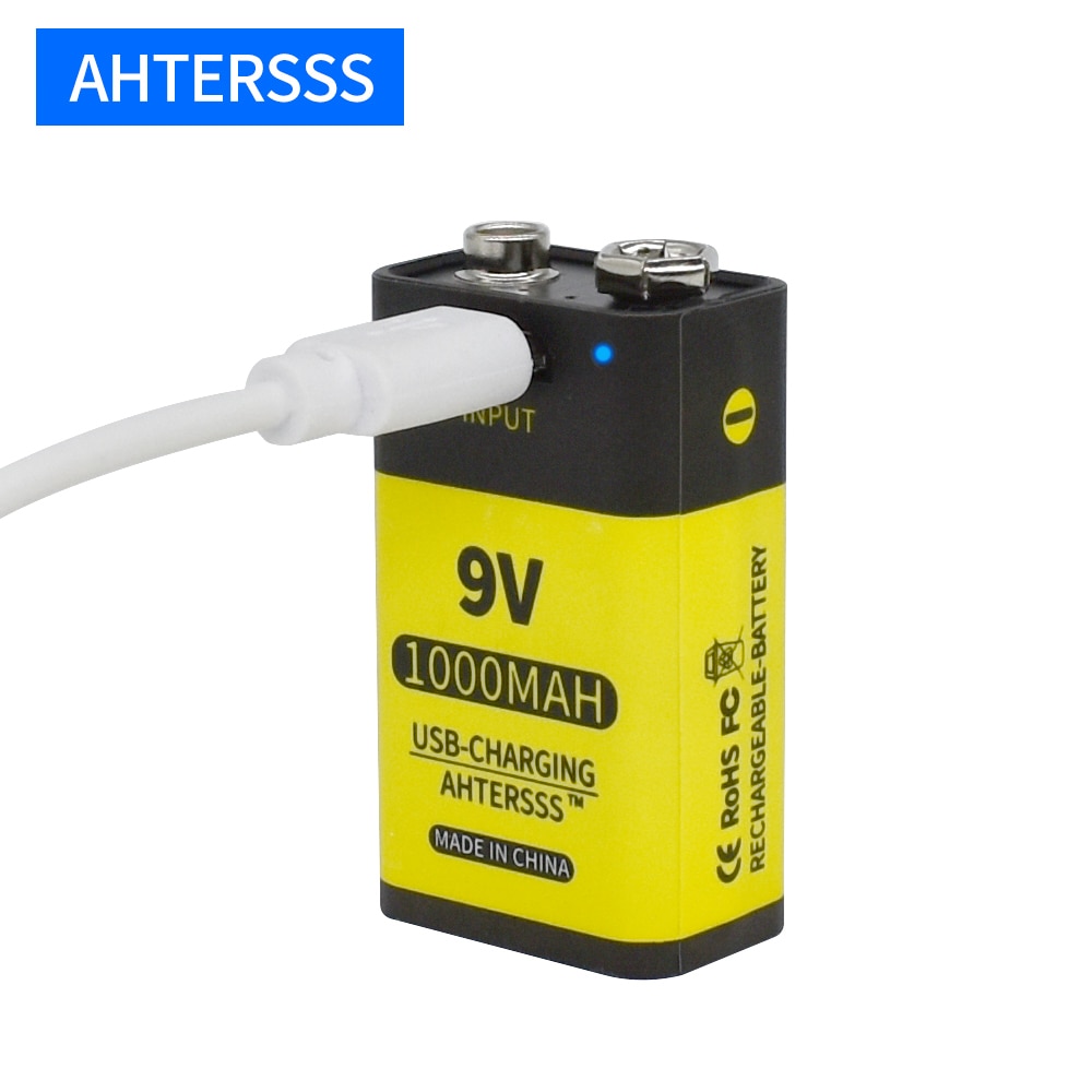 9V Usb Oplaadbare Batterij Lithium 6f22 9V LiIon Batterijen Voor