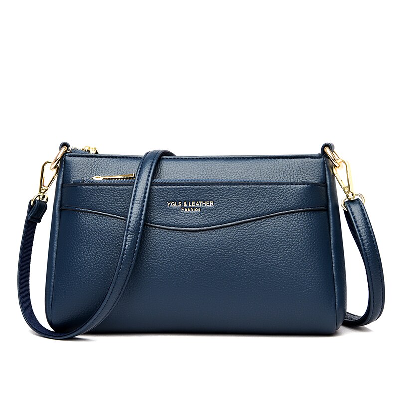 Oude Tang Pu Lederen Schoudertassen Voor Vrouwen Winter Luxe Black Crossbody Sac een Belangrijkste: Blue