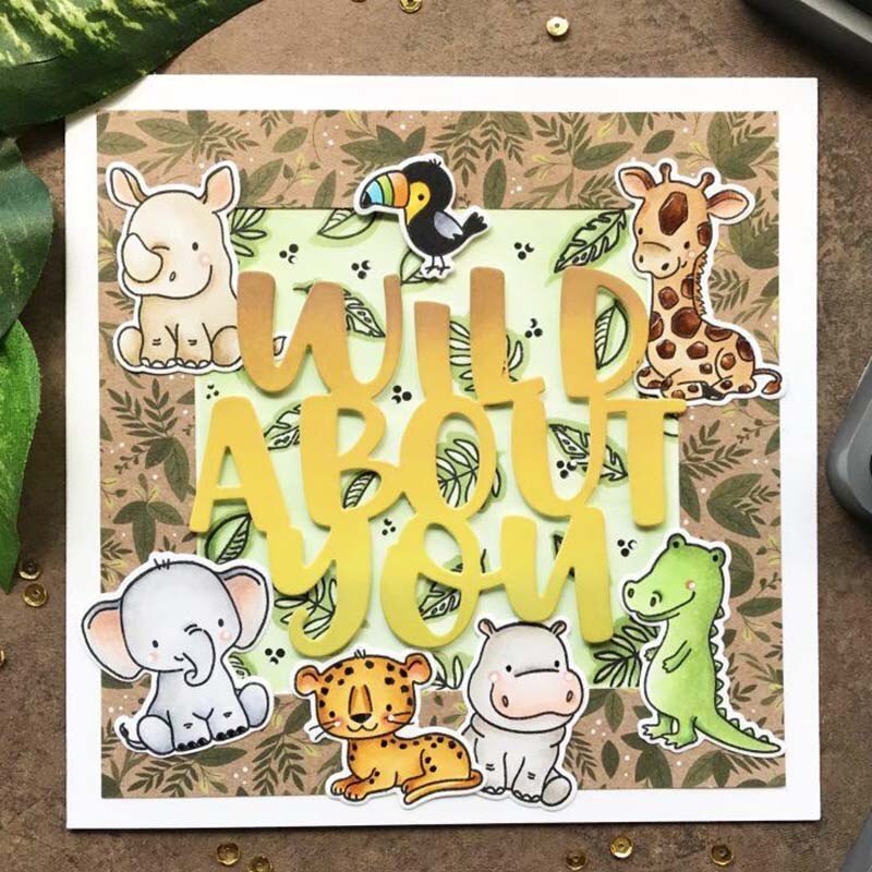 Wiedervereinigung Affe Ebene Zoo Metall Schneiden Stirbt und Briefmarken Schablone für DIY Scrapbooking Foto Album Präge Dekorative Papier Karte