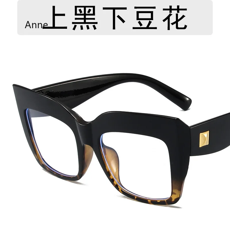 Monturas de gafas cuadradas de gran tamaño para mujer, gafas de azul antiluz azul, lentes ópticos, gafas grandes de de lujo para mujer: YELLOW