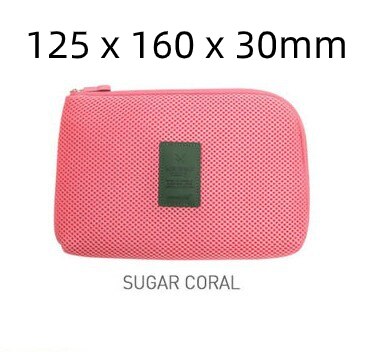 Business Digital Storage Bag Multi-function Power Supply Data Cable Charger Cosmetic Bag Portable Organizer Bag Travel Bag: Small Red