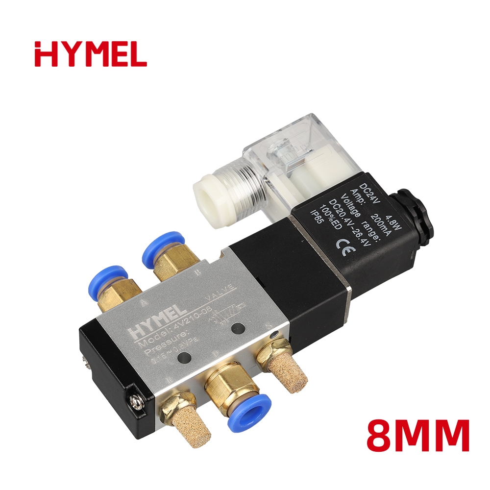 Pneumatic Electric Solenoid Valve 5 Way 2 Position Control Air Gas Magnetic Valve 12V 24V 220V 4mm-12mm Hose Fittings 4V210-08: green / 3/4"