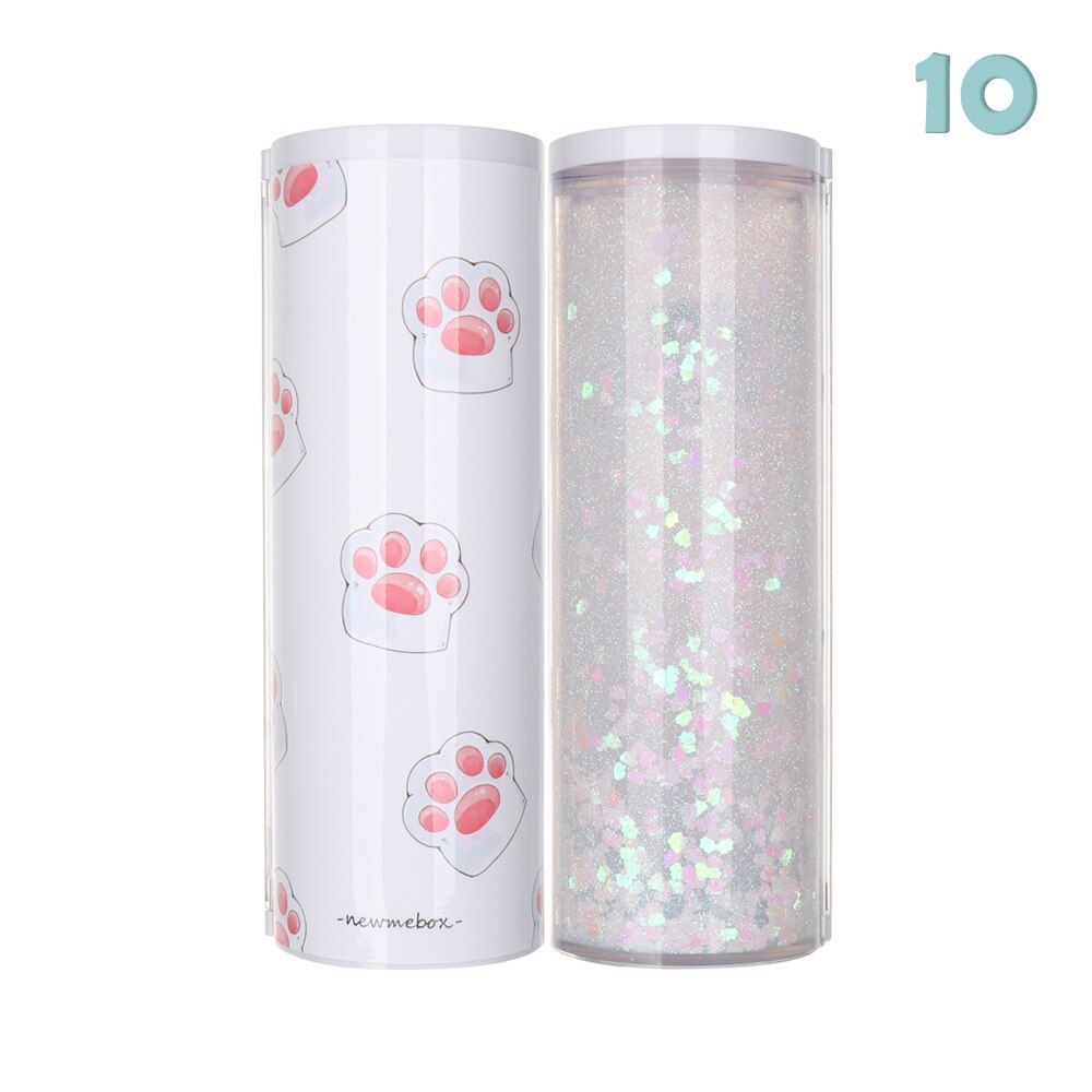 1PC 6.7*6.7*21cm Portable Quicksand Translucent Cylindrical Password Pencil Box Multifunction Pencil Cases School Stationery: 10