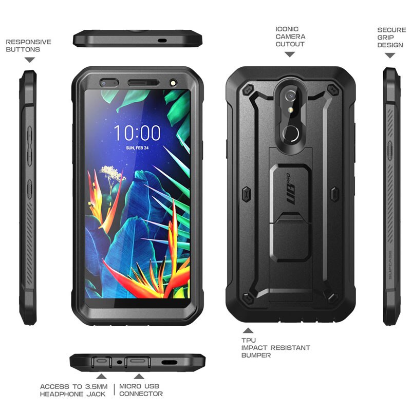 SUPCASE Per LG K40 Case (2019 Release) UB Pro di Tutto il Corpo Robusto Armi Della Copertura di Caso con Built-In Protezione Dello Schermo &amp; Cavalletto