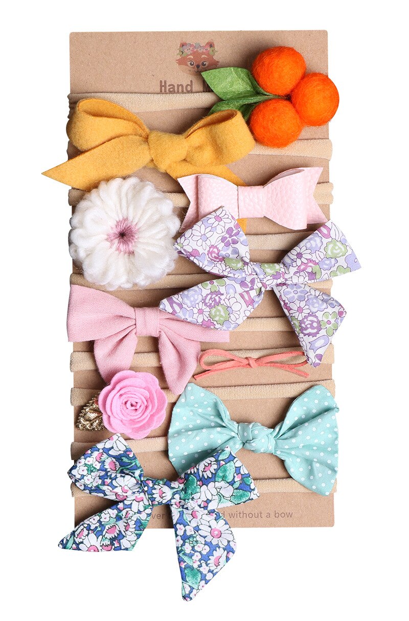 Accesorios adorables para el cabello para niñas, horquillas, lazos de flor para pelo para niñas, diademas, 10 unidades/lote: Color 3