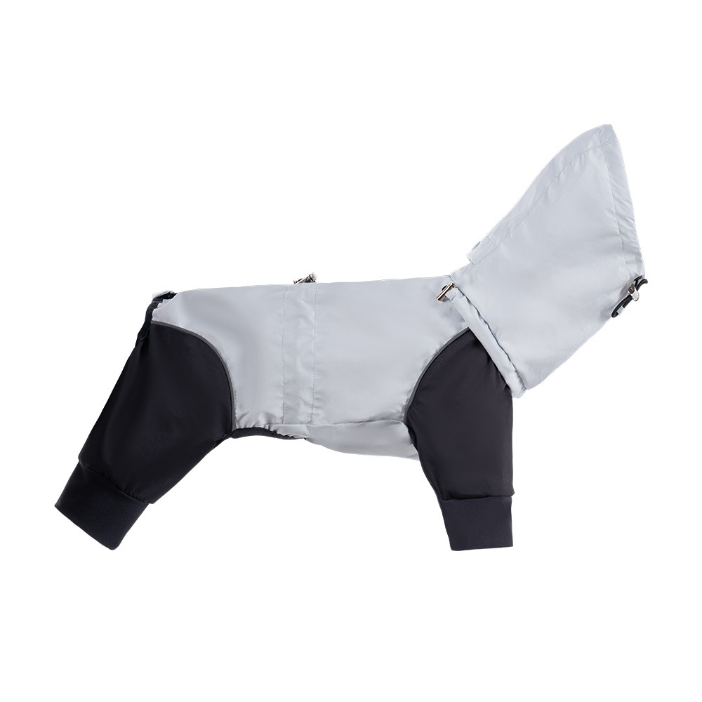 Vattentät softshell hundregnjacka med 4- ben, heltäckande utomhusjacka för små, medelstora hundar, lätt, justerbar husdjursjacka: M / Röd