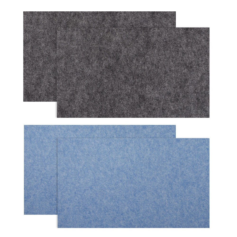 4PCS 30x45cm Self-adhesive Felt Wall Bulletin Memo Photos Letter Message Display Board for Home Office Decor Dark Gray Blue