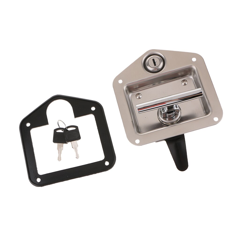Universal Vehicles Paddle Door Lock Folding Box Lock With Four Mounting Holes Kit For Truck Trailer Car