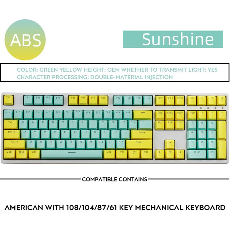 108 tasten Doppel Schuss OEM Profil Backlit Farbe Tastenkappen IKBC Filco für Cherry MX Schalter Mechanische Tastatur