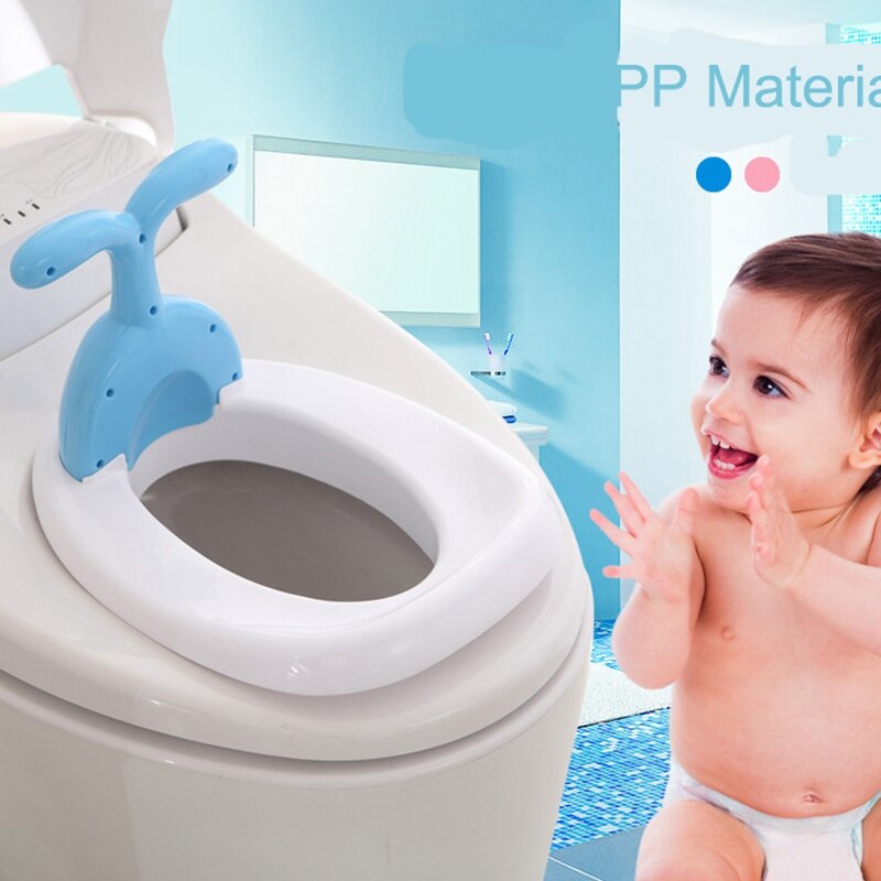 Cute Portable Baby Plastic Toilet Training Seat with Handle Non Slip Potty Sit for Children Toddler Toilet Trainer WC Pad