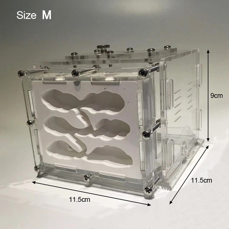 DIY Acrylic Ant Farm Gypsum Ecological Ant House for Pet Anthill Ant Nest Workshop with Feeding Area Insect Villa castle: black