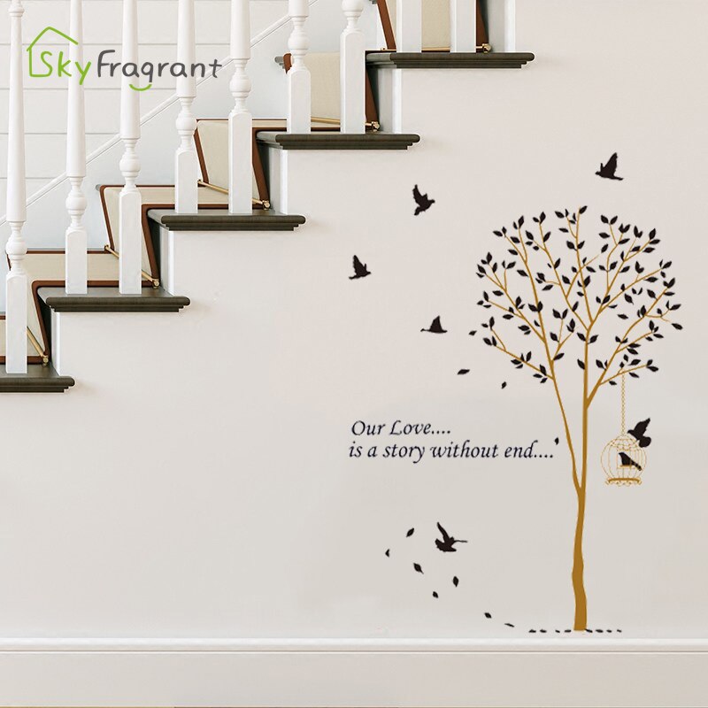 Vogelkooi Thuis Behang Verwijderbare Muurstickers Woonkamer Slaapkamer Sofa Achtergrond Decoratieve Stickers Kamer Decoratie