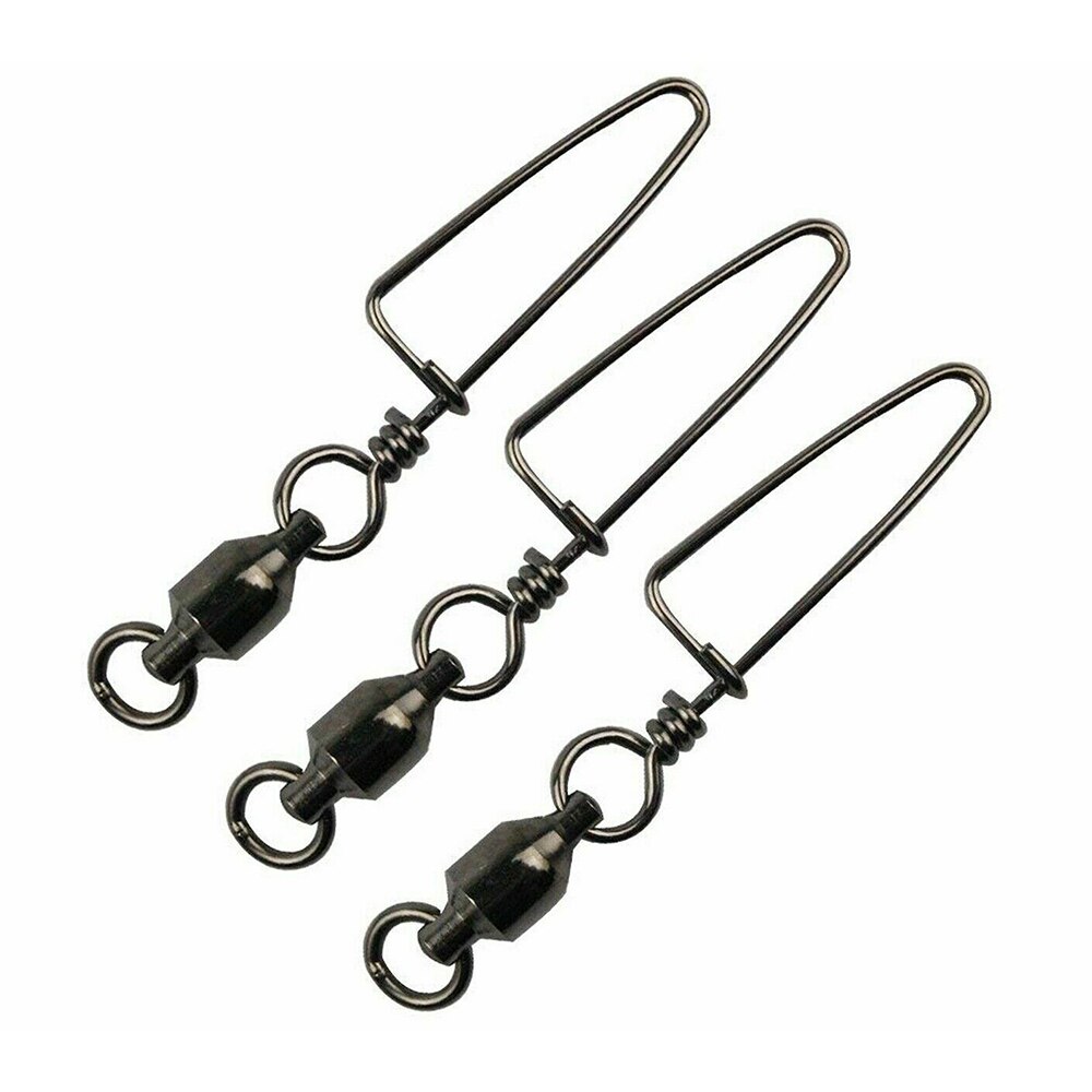 10 sztuk akcesoria wędkarskie złącze żyłki wędkarskiej haczyk do przynęty złącze wędkarskie obrotowe zapięcie typu Coastlock złącze łożysko kulkowe: black / 2