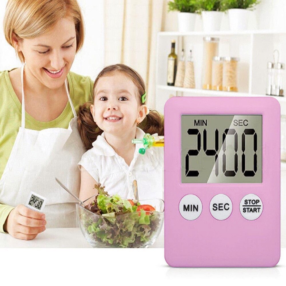 Digital Kitchen Timer Big Digits Loud Alarm Magnetic Countdown Clock With Large Lcd Display For Cooking Baking Sports Games #M0
