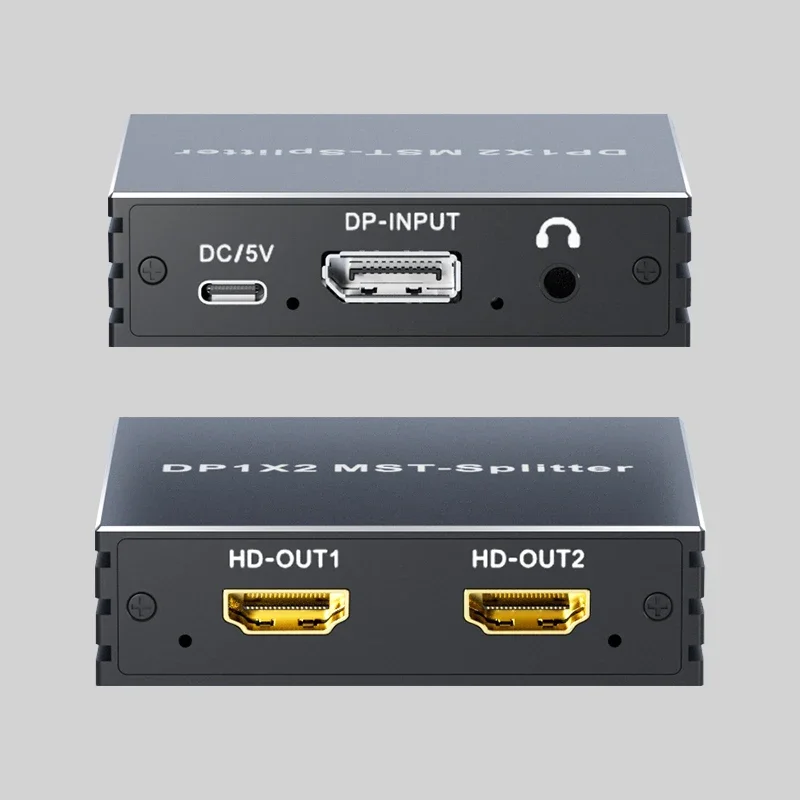 4k displayport-splitter, 1 in 2 ,  dp 1.4 mst-hub 60hz 1 x 2, forleng dp til hdmi, dobbel skjerm for stasjonær datamaskin, skjermkort til tv-skjerm