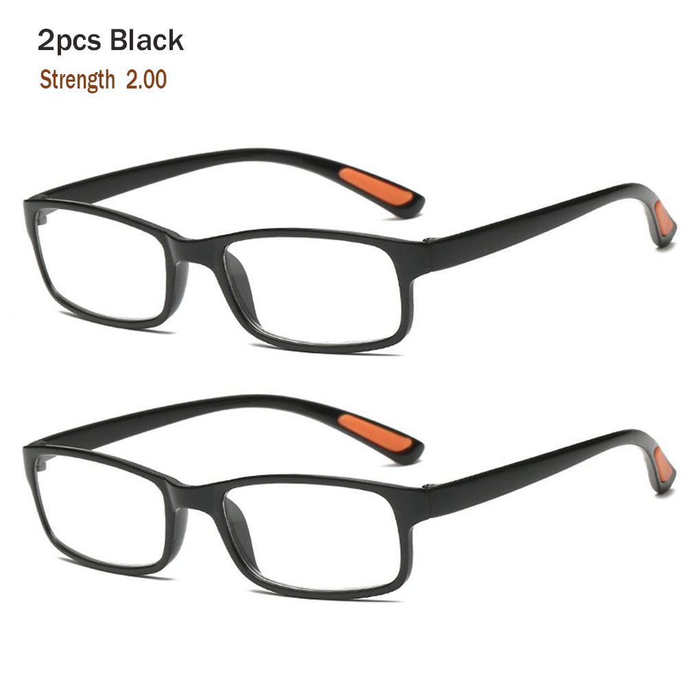 2pc ultraleichte lesebrillen für damen, herren und senioren, flexible lesebrillen mit vergrößerung, sehhilfe  +1.00 ~ +4.00 dioptrien: Klar
